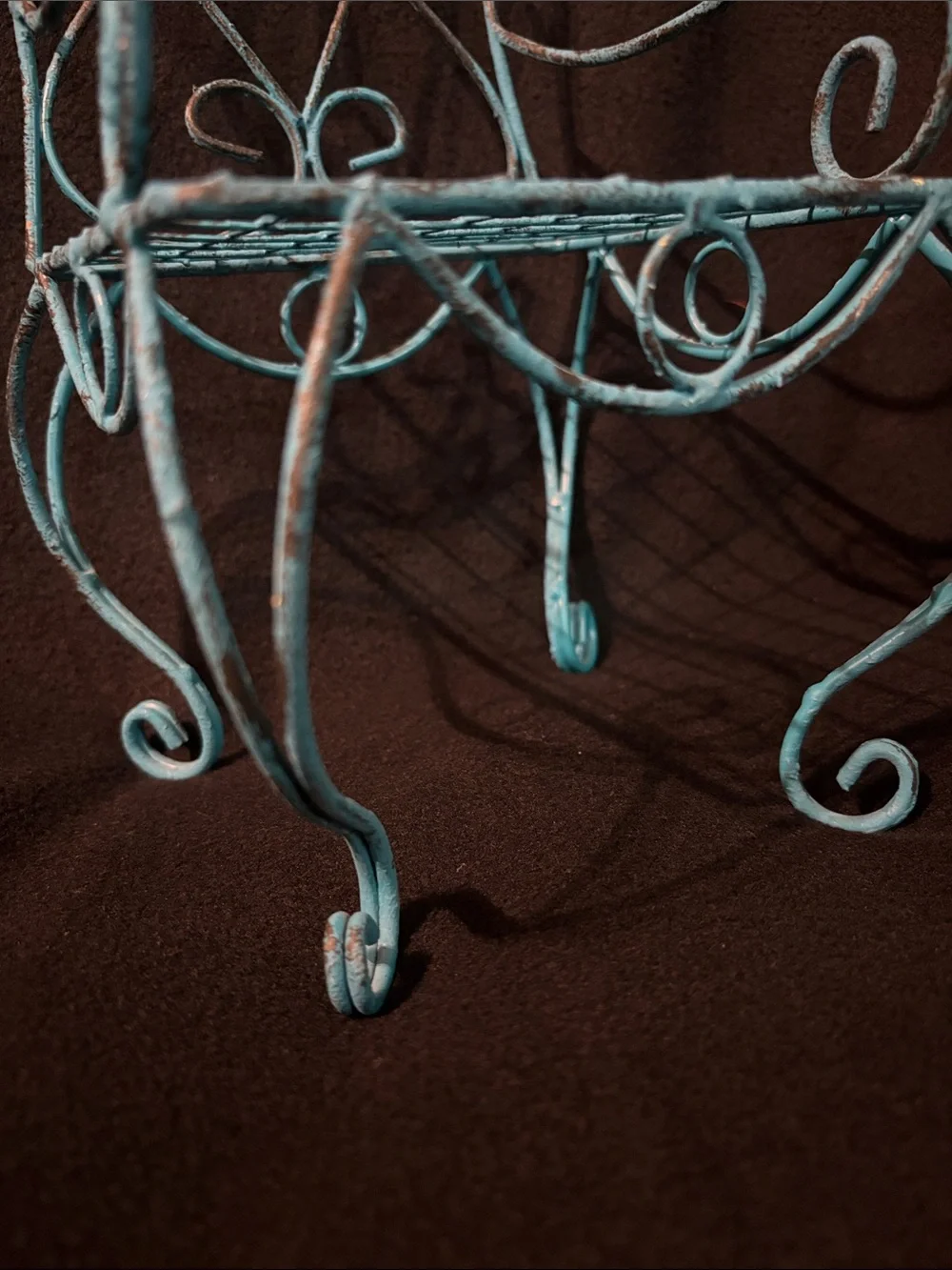 blue wire chair plant stand 12 inch